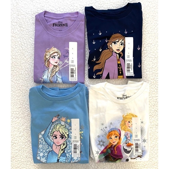 NEW Disney’s Frozen 2 Kids Princess T-Shirt Bundle - Picture 1 of 5